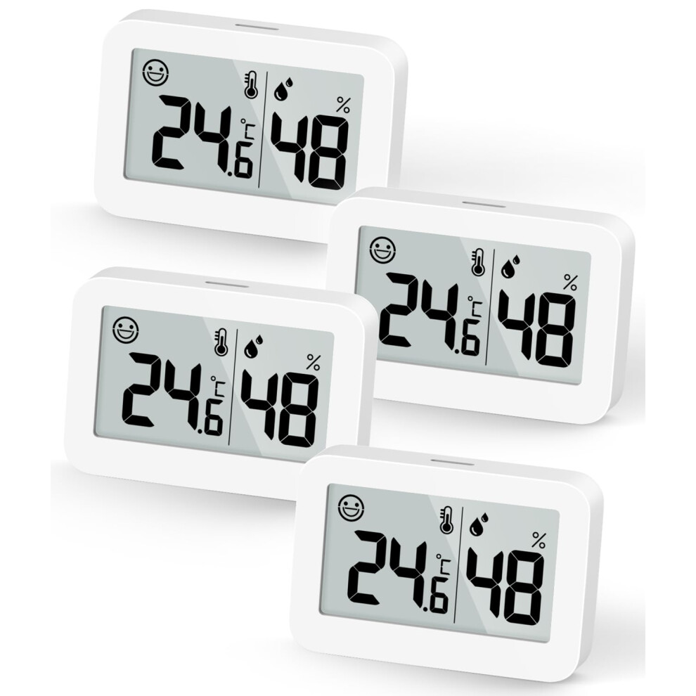 Doomay 4-Pack Mini Hygrometer Indoor Thermometer, Humidity Gauge With Celsius (), Humidity Meter Digital Temperature Monitor For Greenhouse, Babyroo