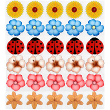 30PCS Window Fly Traps, Flies & Bug Window Fly Trap, Fly Trap Killer Stickers, Floral Pattern Design Sticky Fly Catcher for Indoor Houseflies Fly Gna