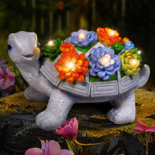 Garden Ornaments Outdoor Solar Turtle: Eletorot Birthday Gifts for Women Mum Nan Grandma, Garden Statue Decor with LED Lights - Unique Gardening Pres