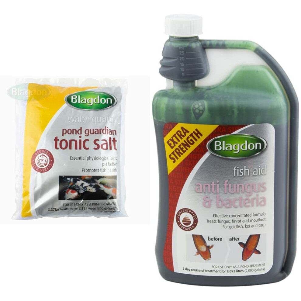 Blagdon Guardian Pond Tonic Salt & Extra Strength Anti Fungus & Bacteria Treatment For Pond Fish, Finrot, Mouthrot, Goldfish, Koi, Carp, 1 Litre