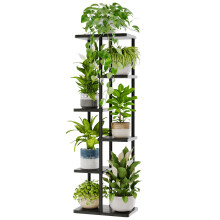 Bamworld 6 Tier Plant Stands Indoor, Corner Shelf Tall Plant Stand for Multiple Indoor Plants, Metal Tiered Display Stand for Living Room Balcony Gar