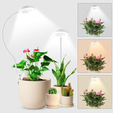 wolezek Grow Lights for Indoor Plants, Clip On 6500K Full Spectrum LED Grow Light, Two Installation Options Plant Light, 3 Colors Grow Lamp with 360