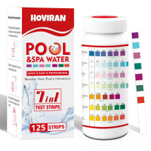 Pool Test Strips 7 in 1, 125 Quick Swimming Pool Test Strips, Accurate Hot Tub Spa Water Testing Kit for Bromine, Total Alkalinity, pH, Free Chlorine
