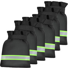 6Pcs Large Outside Tap Cover with Reflective Strip, 25x18cm Outdoor Tap Cosy for Winter, Waterproof & Thickened Jacket Protects from Freezing - Black