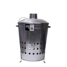 SWL Galvanised Metal Incinerator Recycle Burning Leaves Garden Rubbish Fire Wood Burner (45 Litre)