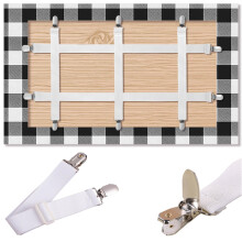 Tablecloth Clips Hidden Strap 5 Pack, Adjustable Elasticity Picnic Table Cloth Holder Clip Bed Sheet Clips Indoor Outdoor for Thick Tables Bench Cove