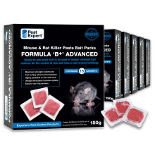 Pest Expert Formula B+ Advanced Rat Killer Poison Pasta Bait Sachets Maximum Strength Outdoor Brodifacoum 900g (6 x 150g)