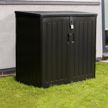 Olsen & Smith 775L Large Outdoor Garden Storage Box with Padlock - Big Capacity Plastic Shed Wheelie Bin Box Cabinet Cupboard - Ideal for 2x180L Whee