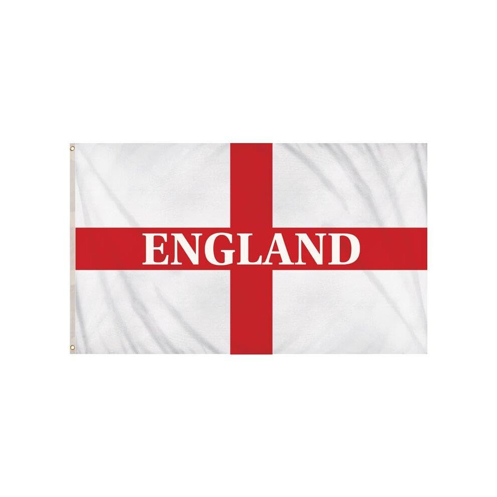England Flag St George's Cross 5x3ft Polyester with DoubleStitched Seam and Metal Eyelets