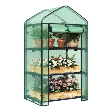 WOLTU Garden Greenhouse Plastic Tomato Greenhouse Vegetable Fruit Flower Plant Shed with Strong Reinforced Cover 69x49x125cm Green