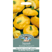 Mr Fothergill's 12760 Vegetable Seeds, Squash (Summer) Sunburst F1, Yellow
