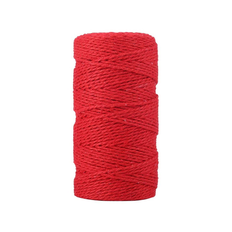 Upain Red Cotton Jute String - 2Mm, 100M, Christmas Twine For Gift Wrapping, Diy Crafts, Gardening, Baking, Butchers 00000058345245