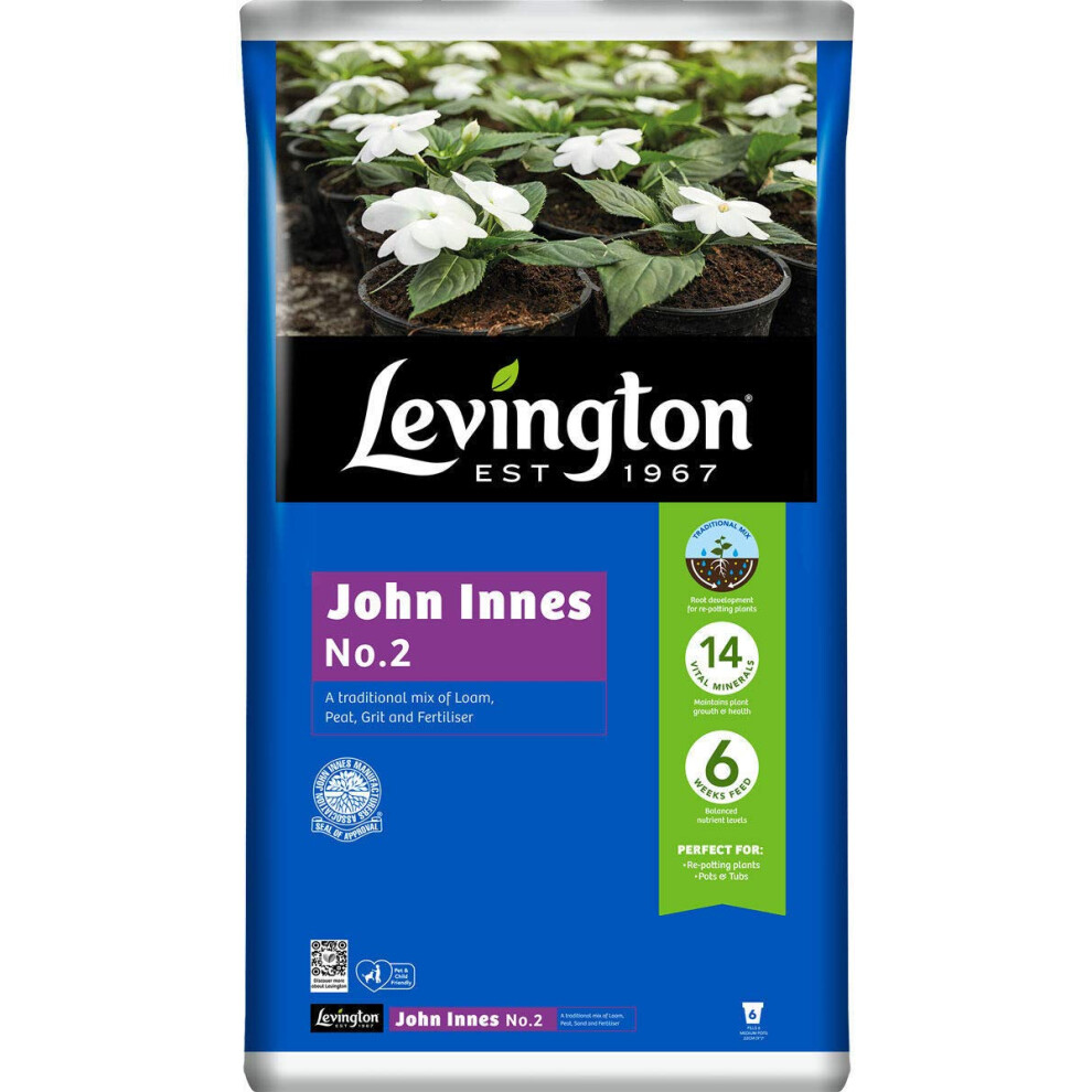 Levington John Innes No 2 Compost 30L For Repotting Young Plants And Vegetables, Pots And Tubs