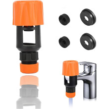 Grantop Tap Connector Universal Quick Fitting Hose Connector Mixer Tap Adjustable Faucet Adapter with 4 Replacement Washers for Garden Bathroom Kitch