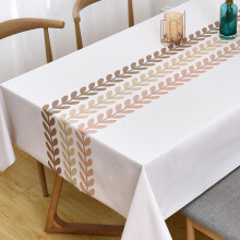 Plenmor Table Cloth Wipe Clean Wipeable PVC Tablecloth Waterproof Plastic Vinyl Table Cover Protector Rectangular for Outdoor Picnic Party (Leaves-2,