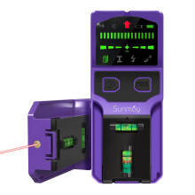 SUNMAY 7-in-1 Stud Finder Wall Scanner with Laser Level, LCD Display, and AC Wire Detection - Detects Wood, Metal, Pipes, and Electrical Wires for Ho