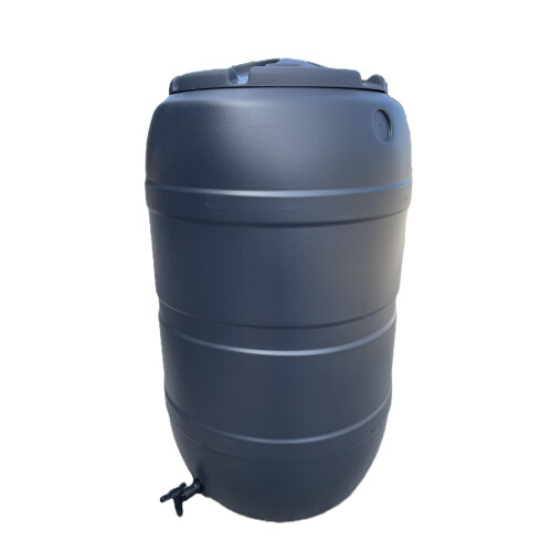 210L Water Butt including Tap and Lockable Lid - Black