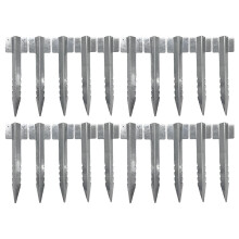 Nicoman Railway Sleeper Brackets, Heavy Duty Metal Galvanised Steel Garden Edging Stakes with Screws, Sawtooth Design for Raised Beds, Borders and La