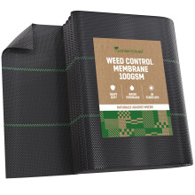 GardenGloss 20m2 Weed Control Membrane (100gsm) - Water Permeable and Tearproof Weed Barrier Fabric - Weed Control Fabric with High UV-Stabilisation