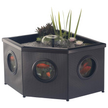 Blagdon Affinity Corner Living Water Feature Patio Pool Pond, Mocha, with Inpond 5-in-1 3000 Filter Pump & UV Clarifier, LED Spotlight, 3 Attractive