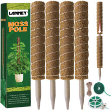 LANNEY Moss Pole 47.5 Inch 120cm, 4 Pack Moss Poles for Climbing Plants, Monstera Coir Totem Pole, 40.5cm Indoor Moss Sticks for Plant Support Creepe