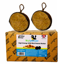 Grumpy Gardener Peanut Butter Bird Food - Suet Bird Food With Coconut Bird Feeder Halves - Hanging Peanuts for Wild Birds, Nutpecker Butter Food (2.5