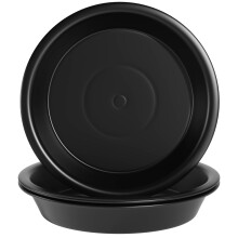 GAKUMXL Large Plant Saucer 39 cm of 3 Pack, Black Drainage Drip Trays for Flower Pot Heavy Duty Plastic Planter Plate Water Catcher for Pots Base Ind