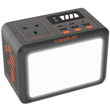 150W Portable Power Station Small Solar Generator Power Bank with LiFePo4 Battery 99Wh, PD18W, USB QC3.0, 2 230V AC Outlet, Outdoor LED for CPAP Home