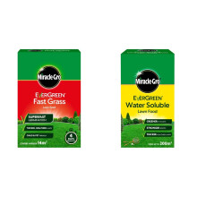 Miracle-Gro EverGreen Fast Grass Lawn Seed 420 g - 14 m2 & Water Soluble Lawn Food, 1 kg