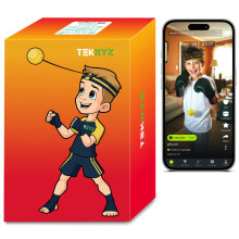 TEKXYZ Reflex Ball with Counter App & Online Community, 2 Difficulty Levels Boxing Ball with Headband, Perfect for Reaction, Agility, Punching Speed,
