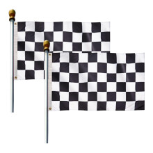2 Pcs 5ft x 3ft Checkered Flags Black and White Racing Banners 90 * 150cm with Two Brass Grommets Racing Flags for Festival Party Sport Events Garden