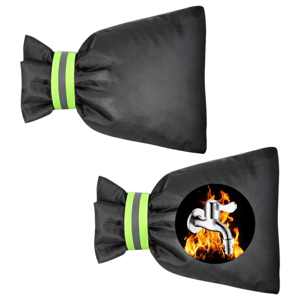 2Pcs Outside Tap Covers For Winter With Reflective Strip, Waterproof & Thickened Tap Jacket, Insulated Outdoor Faucet Protector From Freezing Burstin 40835402