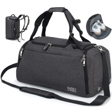 Sports Duffle Bag with Shoes Compartment and Wet Pocket, 42L Waterproof Gym Bag for Men and Women, Durable Travel Duffel Bag with Shoulder Strap and