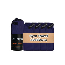 illusion Small Microfibre Gym Towel for Active Sports (40x80cm) - Lightweight Quick Dry Towel - Ideal for Cardio, Cycling, Strength Training, Yoga, a