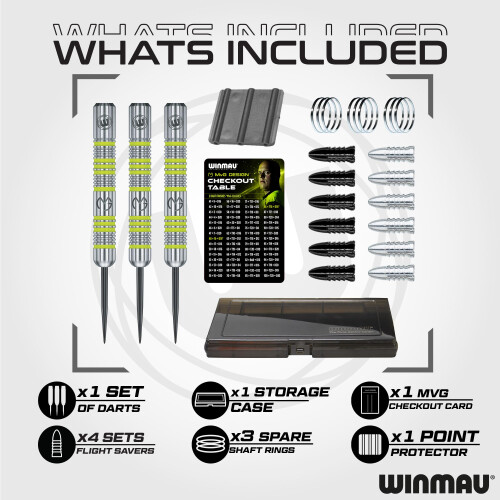 winmau WINMAU Michael van Gerwen MvG 50 Piece Darts Gift Set  Includes 4 sets shaf 1