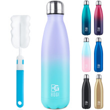 BOGI Insulated Metal Water Bottle, 500ml - Leakproof Stainless Steel - Keeps Hot & Cold - Sports Bottle for Girls & Boys - Mint