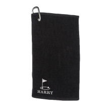 Varsany Personalised Golf Hole Golf Towel – Embroidery and Clip 100% Ringspun Cotton Golf Accessories - Dad Golf Gift - Fathers Day Golf Gift