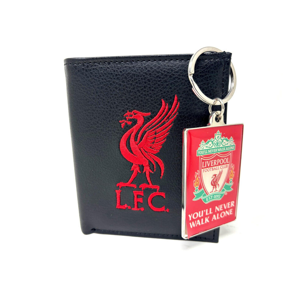 Liverpool F.c. Liverpool Fc Wallet And Keyring Gift Set Blackred