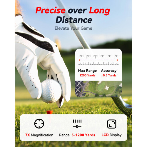 REDTIGER Golf Rangefinder with Slope OnOff 1200 Yards 7X Magnification Lase 2