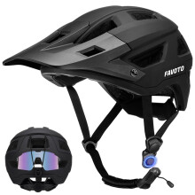 Favoto Mountain Bike Helmet Lightweight - MTB Road Magnetic Buckle Bicycle Helmet for Men Women - Adjustable Cycling Helmet for Adults Youth with CE