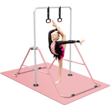 FBSPORT Gymnastics Bars Horizontal Bar Expandable Gymnastics Kids Bar with Mat Folding Bar Junior Training Bar Multifunction Gym Training Equipment