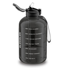 GLEKGLEK Big 3L Water Bottle BPA Free, Large Drinks Bottle with with Straw, for Gym, Home, Camping, and Outdoor (Black)