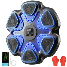 LYMIN Music Boxing Machine for Adults with Gloves Bluetooth LED Display, 9 Speeds Interactive Wall-Mounted Music Punching Machine, Smart Training Equ