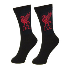 Liverpool F.C. Liverpool FC Football Crest Socks - Men's Black Ankle Length Socks - Size 6-11 - 1 Pair