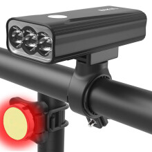 BIKIL Bike Lights Set Front and Back, USB C Rechargeable 6400 mAh Super Bright 2400 Lumen Bicycle light,Easy to Install Bike Headlight and Taillight