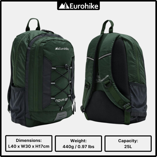 Eurohike Nova 25 Litre Daysack with Ventilated Back Panel Lightweight Packa 1