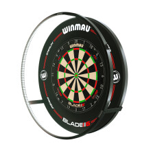 Winmau Plasma Dartboard Light in Black – Ultimate Surround Dart Board Lighting – Slim Design LED Surround Ring for 360 Shadow-Free Illumination