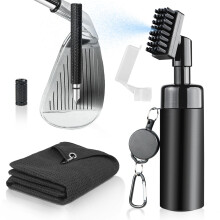 Golf Club Cleaning Kit-Golf Groove Sharpener Tool & Golf Towel, Golf Water Brush With Spray Bottle & Retractable Clip, Golf Club Cleaner Brush Essent