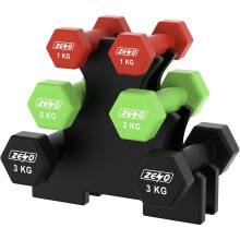 ZENO Dumbbells Set | Dumbbells Set Women | Sweat Resistant Weights for Women with Storage Stand | Vinyl Coated for Ultimate Grip | Weights for Pilate
