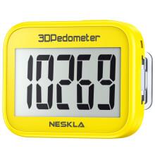 NESKLA 3D Pedometer for Walking, Simple Step Counter with Large Digital Display, Step Tracker with Removable Clip Lanyard, Accurately Track Steps for
